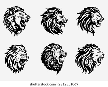 Expressive hand drawn lion logo design illustration, capturing the essence of bravery, authority, and regality