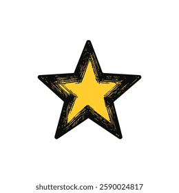 Expressive Hand Drawn Star Symbol