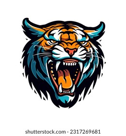 Expressive hand drawn tiger illustration in logo design, showcasing grace and strength. Perfect for brands wanting a touch of wild elegance