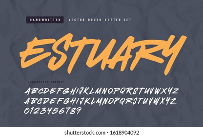 Expressive handwritten calligraphic vector brush letter set.