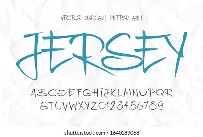Expressive handwritten calligraphic vector brush letter set.