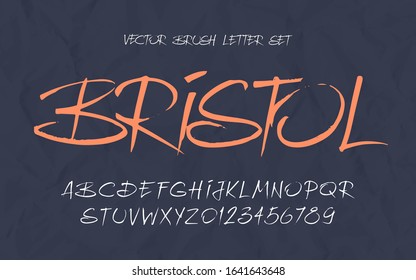 Expressive handwritten calligraphic vector brush letter set.