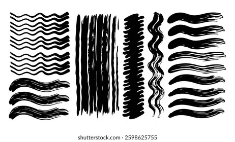 Expressive Ink Brush Stroke Textures