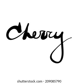 Expressive ink lettering "Cherry"