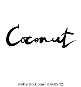 Expressive ink lettering "Coconut"