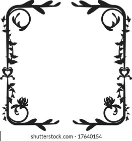 Expressive lily garden frame. One color.