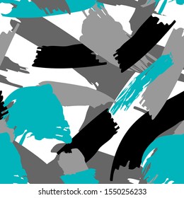 Expressive minimalistic pattern. Hipster hand drawn brush print. Stylish vector geometric strokes fantasy print. Speed ​​style art