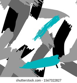 Expressive minimalistic pattern. Hipster hand drawn brush print. Stylish vector geometric strokes fantasy print .Speed ​​style art