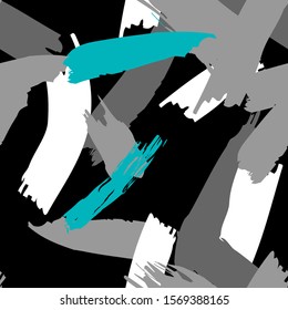 Expressive minimalistic pattern. Hipster hand drawn brush print. Stylish vector geometric strokes fantasy print .Speed ​​style art