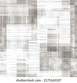 Expressive paint linen textured gray striped lines seamless pattern design, vector texture. modern geometric background. monochrome repeating pattern with interlacing for jacket, rug