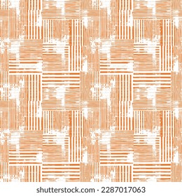 Expressive paint linen textured striped lines seamless pattern design, vector texture. modern geometric background. monochrome repeating pattern with interlacing for jacket, rug