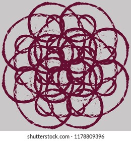 Expressive pattern in bordo tones.