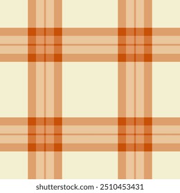 Tecido de tecido de padrão expressivo, vetor de tartan acolhedor xadrez. A textura quente verifica o plano de fundo sem emenda na paleta de cores laranja e clara.