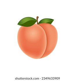Expressive Peach Emoji: Modern and Simple Vector Illustration Perfectly Suited for Web Design, Social Media, and Mobile Applications. Isolated on white background. Peach icon