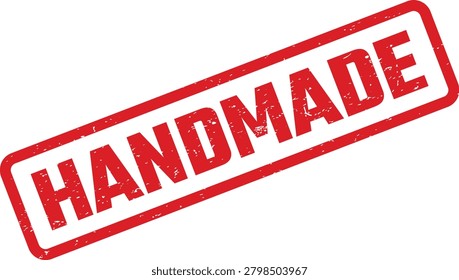 An expressive red rubber stamp featuring the word 