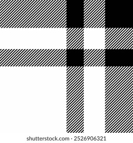 Expressive seamless texture check, christmas card vector tartan plaid. Silky fabric background pattern textile in white and black colors palette.