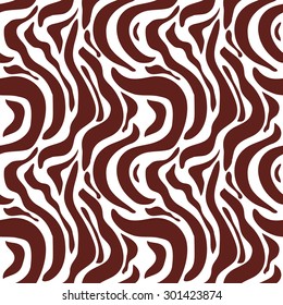 Expressive seamless zebra pattern. Safari collection. Abstract vector background. Dark brown on white. Backgrounds & textures shop.