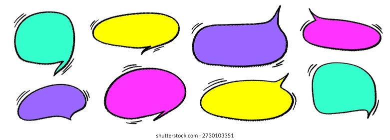 Expressive speech bubble funciona perfeitamente para o diálogo cômico, moldado pela estética do mangá e ritmo do mangá. Linhas de bolhas ásperas melhoram o fluxo de fala em caixas de doodle.
