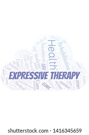 Expressive Therapy word cloud. Wordcloud made with text only.