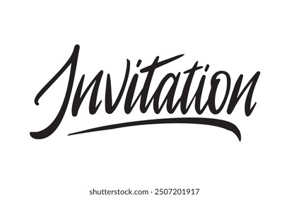 Expressive Underlined Invitation Lettering. Modern Style Dynamic Brush Pen Calligraphy sign. Celebration, Wedding, Birthday Party vector text