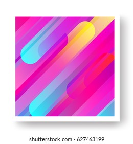 Expressive Vector Colorful Cover with Geometric Background. Cheerful Spring Colors. Trendy Rounded Elements. For Online Store, Sale Banner, Website, Flyer, Greeting Card.