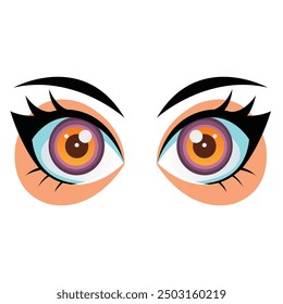 "Expressive Vector Human Eyes: A Detailed Illustration"