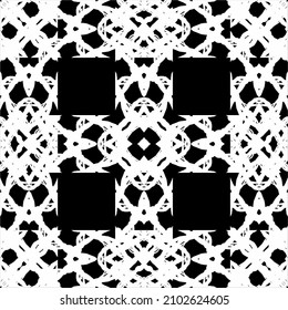 Expressive White Line Pattern on Black Background. Can be used for Decoration; Interior, Exterior, Carpet, Textile, Garment, Tile, Plastic, Paper, Wrapping, Wallpaper, Pillow, Sofa. Vector 