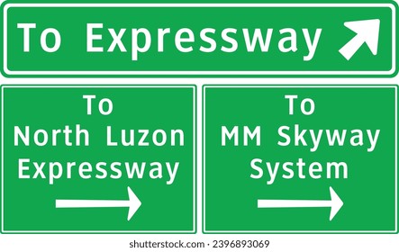 Expressway approach signs, Road signs in the Philippines
