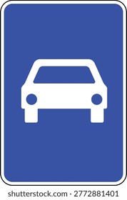 Expressway Blue Rectangle Road Sign Portugal Southern Europe Illustration