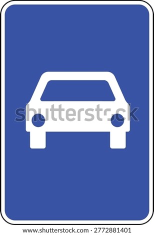 Expressway Blue Rectangle Road Sign Portugal Southern Europe Illustration