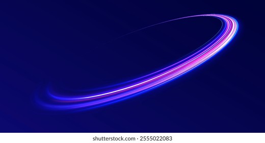 Expressway, car headlight effect. Speed connection vector background. City road car light trails motion background.  Electric car and city concept.  Hitech communication concept innovation background.