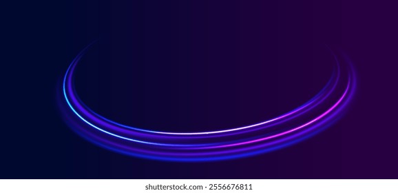 Expressway, car headlight effect. Speed connection vector background. Png, line, blur, beam, ray, abstract, energy, pack, effect. Vector glowing lines air flow effect. Speed connection background. 