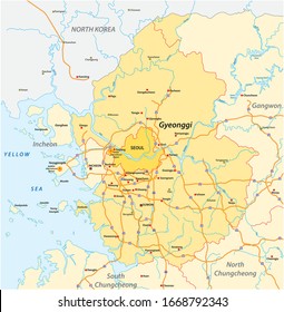 Expressway Map Südkoreas Gyeonggi Provinz und die Hauptstadt Seoul