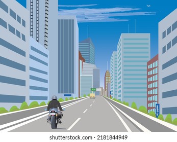 The expressway which runs in the city