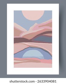 Uma arte de paisagem abstrata requintada completada com belas cores pastel para admirar