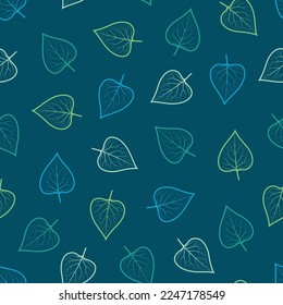 Exquisite allover floral seamless surface pattern design. Aesthetic floral arrangement of tropical leaves outlines. Dainty continuous foliage pattern. Adorned repeat textured background.