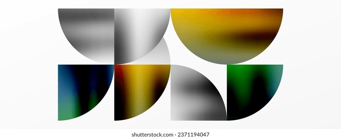 Exquisite backdrop marrying modern minimalism with metallic allure. Featuring round triangles, it exudes geometric sophistication and understated charm for wallpaper, banner, background, landing page