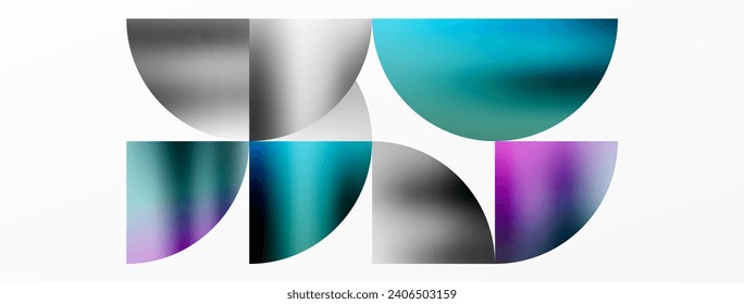 Exquisite backdrop marrying modern minimalism with metallic allure. Featuring round triangles, it exudes geometric sophistication and understated charm for wallpaper, banner, background, landing page