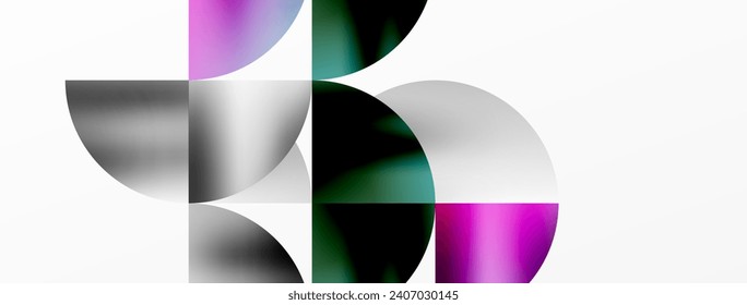 Exquisite backdrop marrying modern minimalism with metallic allure. Featuring round triangles, it exudes geometric sophistication and understated charm for wallpaper, banner, background, landing page