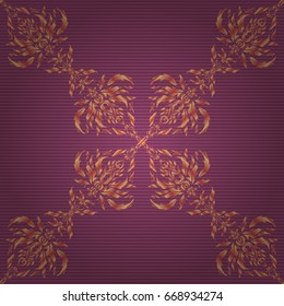 Exquisite baroque template in beige, pink and purple colors. Vector damask seamless pattern. Classical luxury old fashioned damask ornament, royal victorian seamless texture for textile, wrapping.