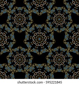 Exquisite baroque template with multicolored doodles. Classical luxury old fashioned damask ornament, royal victorian seamless texture for wallpapers, textile, wrapping.