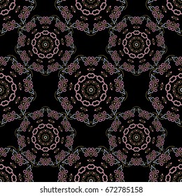 Exquisite baroque template in pink, gray, brown colors. Vector damask seamless pattern. Classical luxury old fashioned damask ornament, royal victorian seamless texture for fabric, textile, wrapping.