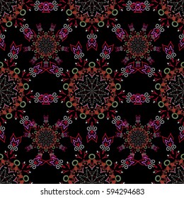 Exquisite baroque template. Vector seamless pattern elements in red and brown colors. Classical luxury old fashioned damask ornament, royal victorian seamless texture for fabric, textile, wrapping.