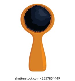 Exquisite black caviar served on a wooden spoon, representing luxury and fine dining