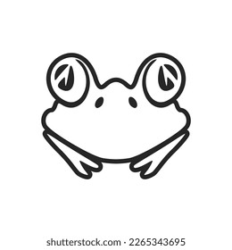 The exquisite black white logo of the toad. Isolated on a white background.