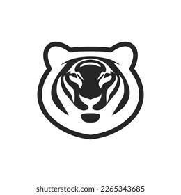 The exquisite black white vector logo is a tiger. Isolated.