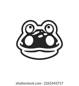 Exquisite black white vector logo of the toad. Isolated on a white background.