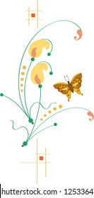 Exquisite Butterfly hovering in ornamental garden