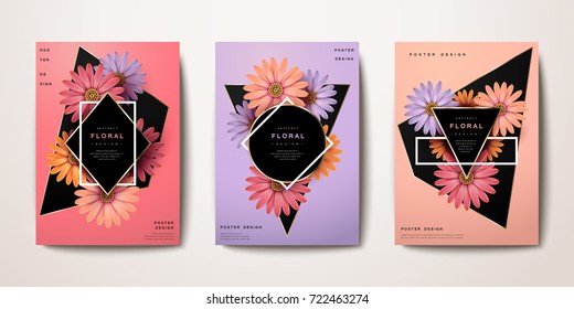 Exquisite chic classic reality floral poster and brochure design, book cover design, fashion poster, wedding card, vector illustration.