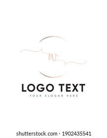 An exquisite and classy calligraphic influences letter type W  logo template, Vector logo for business and company identity